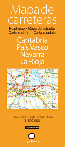 MAPA DE CARRETERAS DE CANTABRIA, PAÍS VASCO, NAVARRA Y LA RIOJA