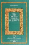 OTRA MANERA DE LEER EL QUIJOTE