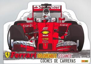 COCHES DE CARRERAS FERRARI. COLOREABLE GIGANTE